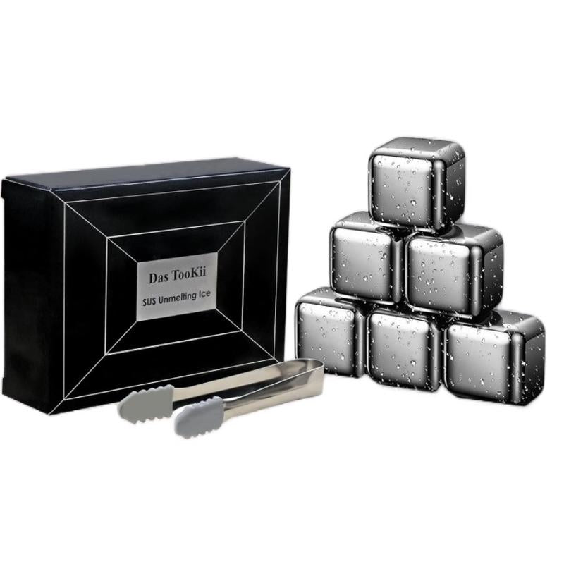 Unmelting Metal Ice Cubes – Reusable Stainless Steel Ice Cubes for Whiskey, Cocktails, and Beverages – Keeps Drinks Cold without Dilution