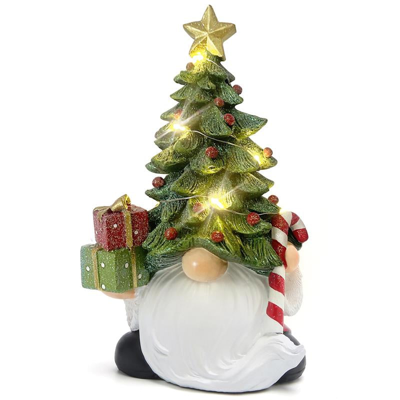 Hodao Christmas Decoration Set: Gingerbread Train, Santa Claus, Gnome Figurines, Christmas Gifts, Suitable for Families to Use as Party Decorations and Christmas Ornament Decor Tree Flocked Green