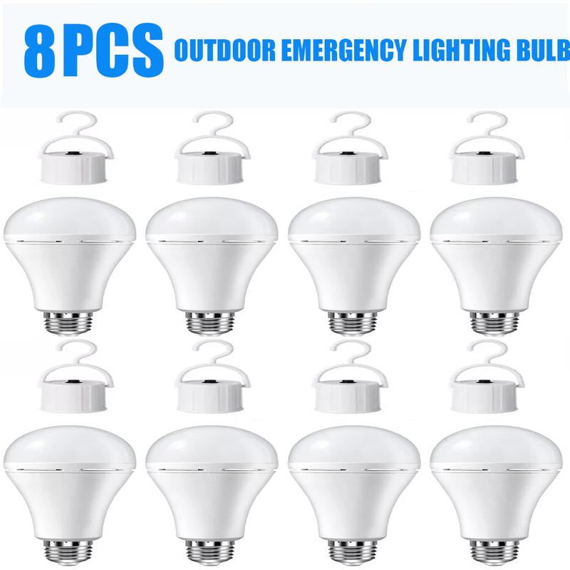 4/8/12PCS LED Daily Use Emergency Light Bulb Rechargeable Light Bulb 2000Mah Backup Battery, Long Life - for Outdoor Camping, Home & Office Use - Perfect Gift for Hikers & Emergency Preparedness