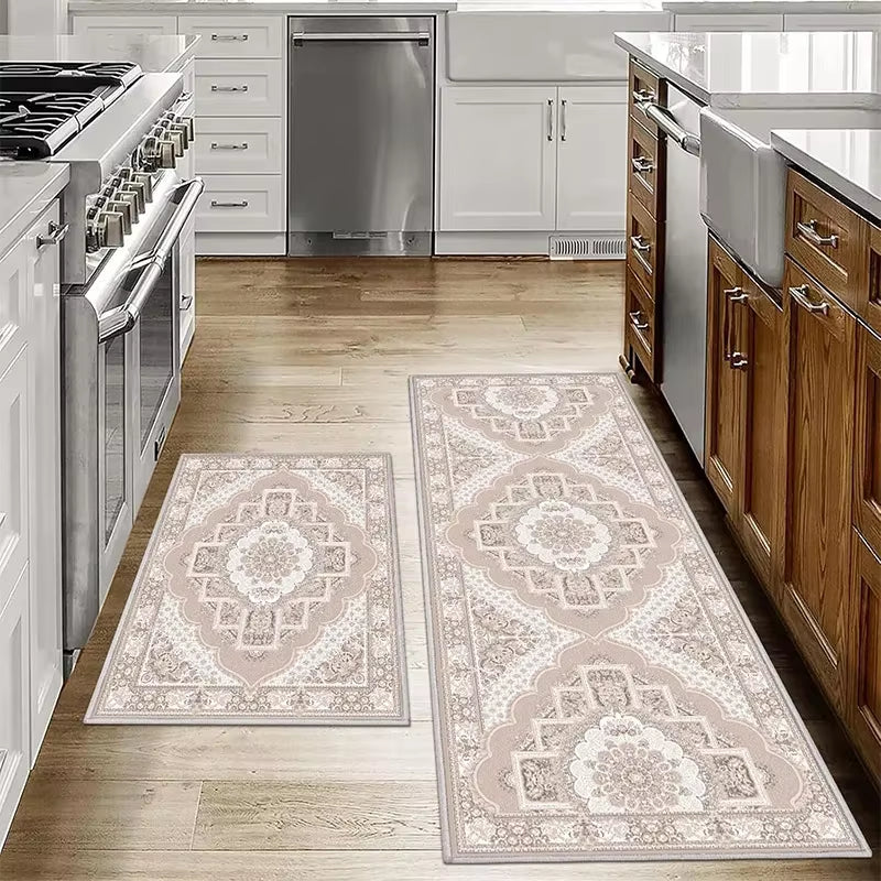 1/2PCS Bohemian Kitchen Floor Mats Anti-Slip Washable Bathroom Bathroom Door Mats Hallway Aisle Floor Mats Home Decoration