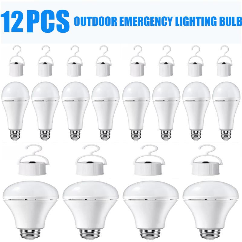 4/8/12PCS LED Daily Use Emergency Light Bulb Rechargeable Light Bulb 2000Mah Backup Battery, Long Life - for Outdoor Camping, Home & Office Use - Perfect Gift for Hikers & Emergency Preparedness