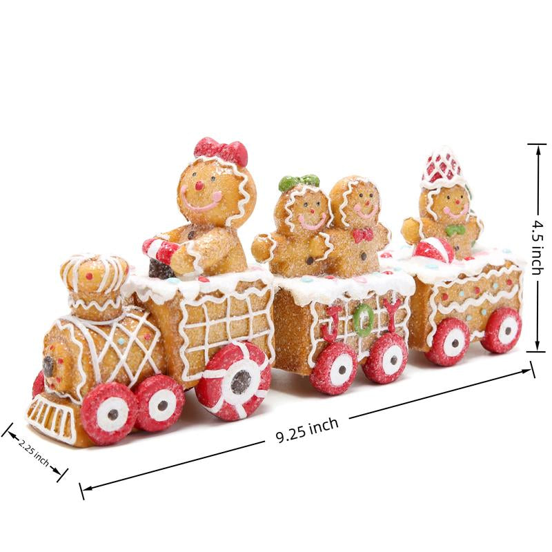 Hodao Christmas Decoration Set: Gingerbread Train, Santa Claus, Gnome Figurines, Christmas Gifts, Suitable for Families to Use as Party Decorations and Christmas Ornament Decor Tree Flocked Green