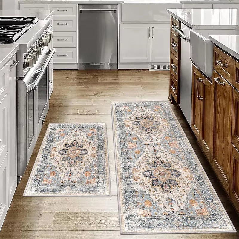 1/2PCS Bohemian Kitchen Floor Mats Anti-Slip Washable Bathroom Bathroom Door Mats Hallway Aisle Floor Mats Home Decoration