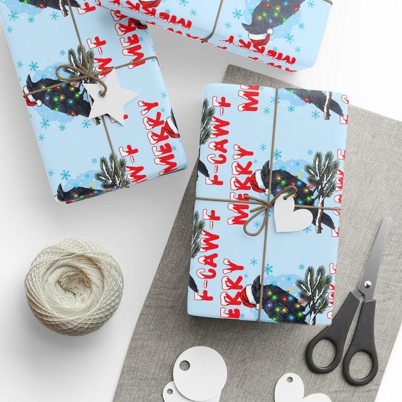 F-Caw-F Chicken Wrapping Paper Gift Wrap with Clear Message for Bold Statements and Versatile Gifting Needs