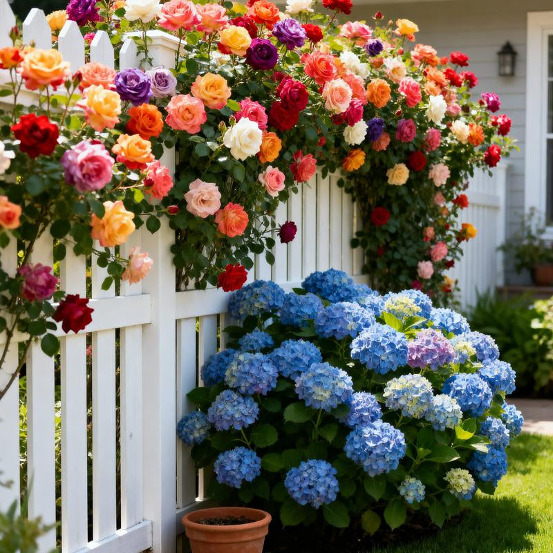 Rose and Hydrangea Seeds | Beautiful, Multi-Colored Flowers Perfect for Garden Hedges and Landscaping
