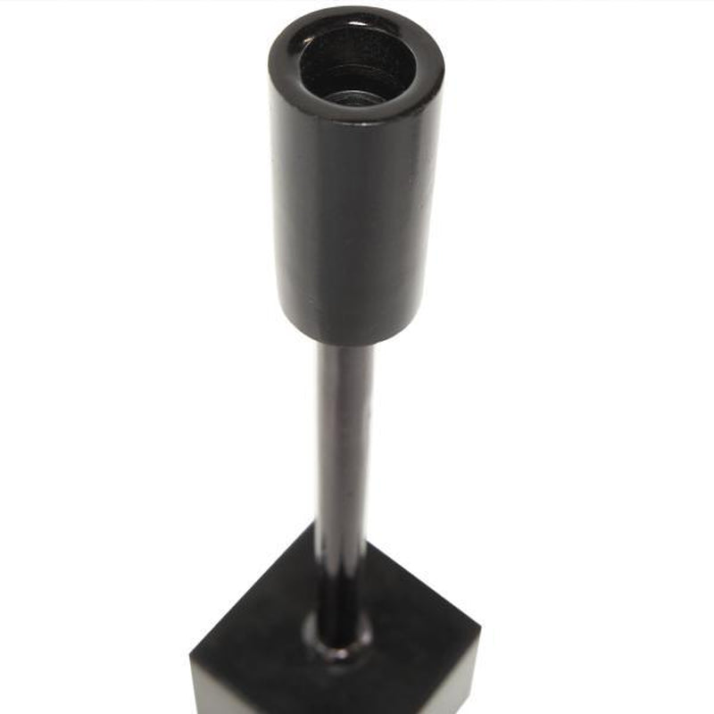 Black Aluminum Metal Slim Candle Holder with Block Bases, Set of 2 11", 13"H