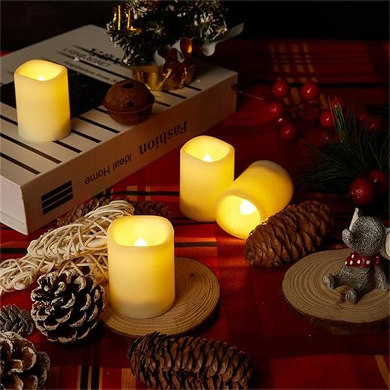 24-Piece Set of Electronic Waterproof Candles, Household Appliance Candles, with Four Remote Controls, Suitable for Living Rooms, Bedrooms, Kitchens, Romantic Atmosphere Creation Wonders, Flameless Candles, Household Appliance Accessories