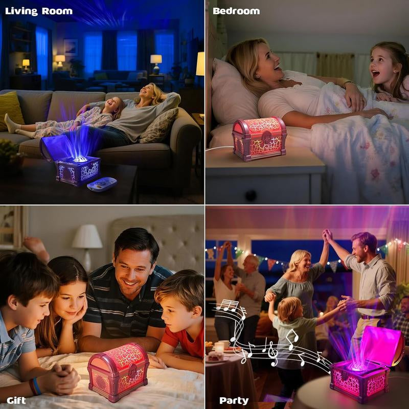 Magic Fairy Tale Treasure Box Projector Lamp - Bluetooth Link Fantasy Story Scene, Rotating Colorful Lights, Children'S Bedtime Story Night Light, Children'S Holiday Gift