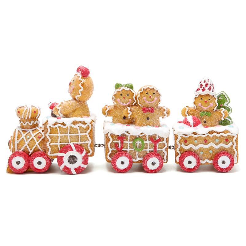 Hodao Christmas Decoration Set: Gingerbread Train, Santa Claus, Gnome Figurines, Christmas Gifts, Suitable for Families to Use as Party Decorations and Christmas Ornament Decor Tree Flocked Green