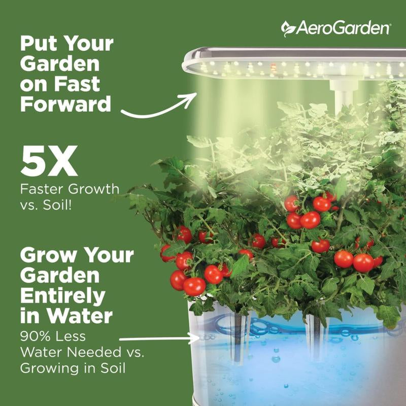 Aerogarden Harvest Elite Indoor Garden Hydroponic System with LED Grow Light and Herb Kit, Holds up to 6 Pods