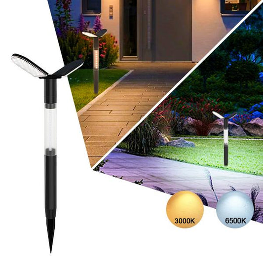 EMANER Solar Flood Lights Outdoor, Dusk to Dawn Solar Stake Yard Light,2000Lm Big Solar Driveway Lights, Cool and Warm White Pathway Lights Warm & Cool White, Dusk to Dawn Walkway Lights Solar Powered for Garden Sidewalk Yard