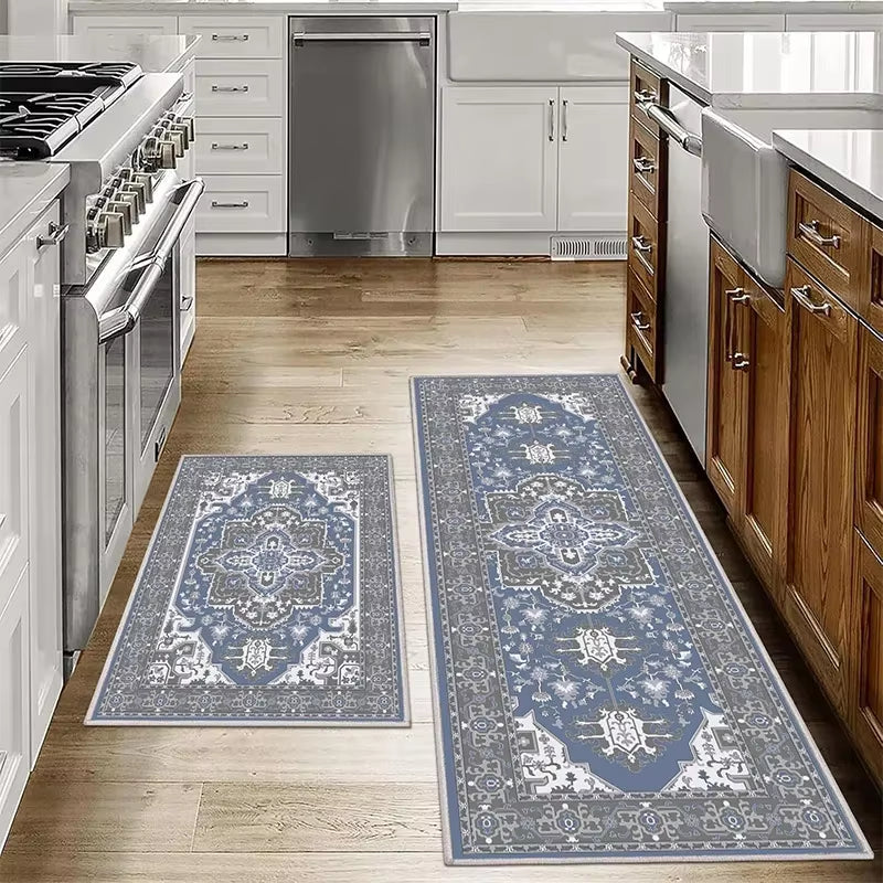 1/2PCS Bohemian Kitchen Floor Mats Anti-Slip Washable Bathroom Bathroom Door Mats Hallway Aisle Floor Mats Home Decoration