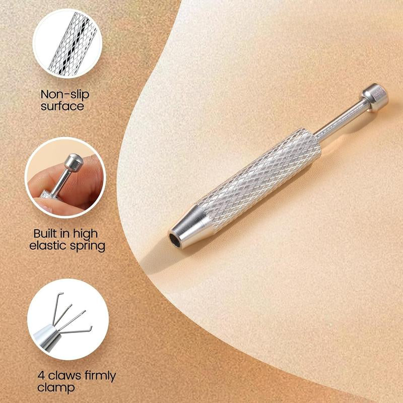 Piercing Taper Ball Grabber Tool for Changing - 14G 16G 18G 20G Stainless Steel Flat Earrings Applicator Tool Threadless Insertion Pin Thread Piercing Kit for Ear Nose Lip