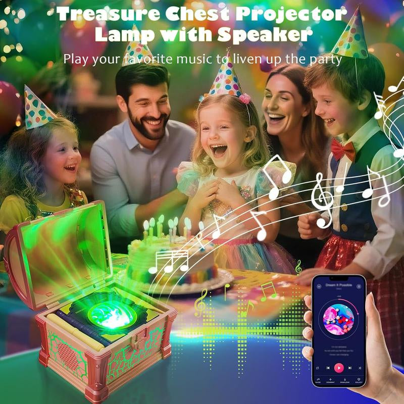 Magic Fairy Tale Treasure Box Projector Lamp - Bluetooth Link Fantasy Story Scene, Rotating Colorful Lights, Children'S Bedtime Story Night Light, Children'S Holiday Gift