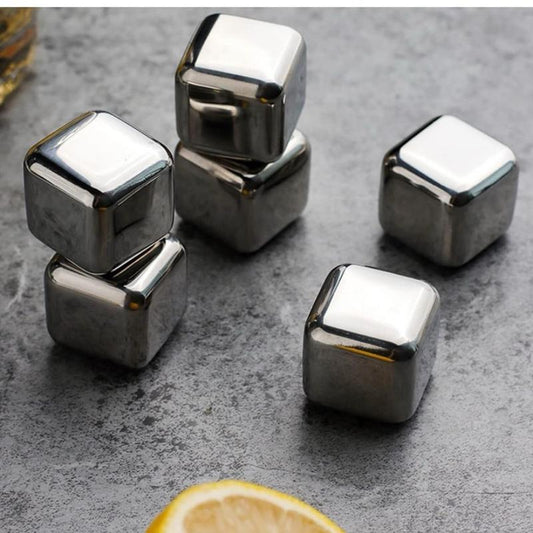 Unmelting Metal Ice Cubes – Reusable Stainless Steel Ice Cubes for Whiskey, Cocktails, and Beverages – Keeps Drinks Cold without Dilution