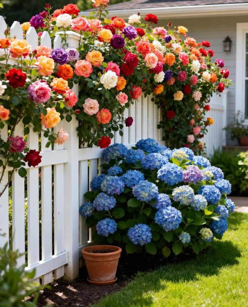 Rose and Hydrangea Seeds | Beautiful, Multi-Colored Flowers Perfect for Garden Hedges and Landscaping