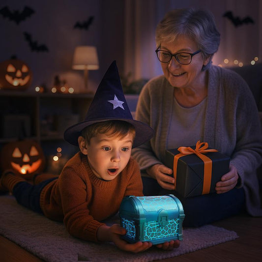 Magic Fairy Tale Treasure Box Projector Lamp - Bluetooth Link Fantasy Story Scene, Rotating Colorful Lights, Children'S Bedtime Story Night Light, Children'S Holiday Gift