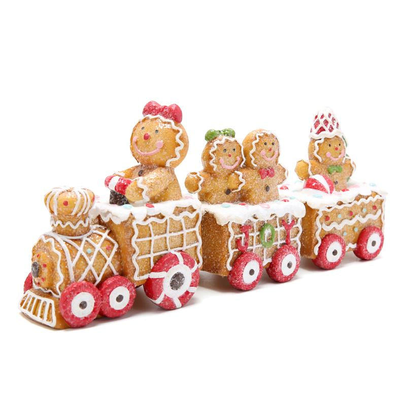Hodao Christmas Decoration Set: Gingerbread Train, Santa Claus, Gnome Figurines, Christmas Gifts, Suitable for Families to Use as Party Decorations and Christmas Ornament Decor Tree Flocked Green