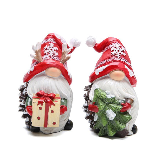 Hodao Christmas Decoration Set: Gingerbread Train, Santa Claus, Gnome Figurines, Christmas Gifts, Suitable for Families to Use as Party Decorations and Christmas Ornament Decor Tree Flocked Green