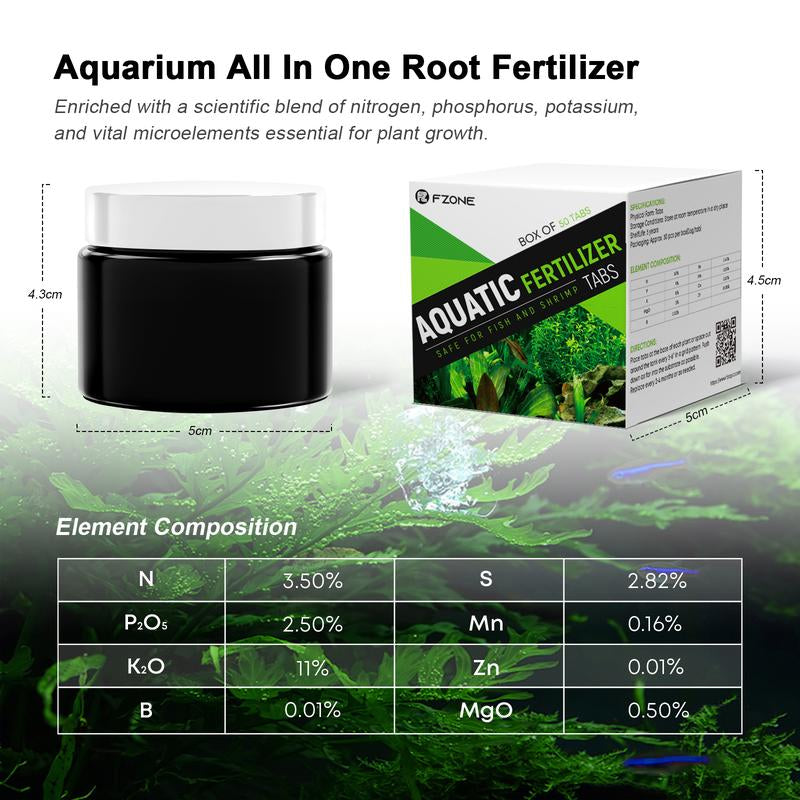 FZONE Root Tabs, Aquarium Plant Fertilizer, Safe for Fish & Shrimp, 80 Count 0.8G/Tab