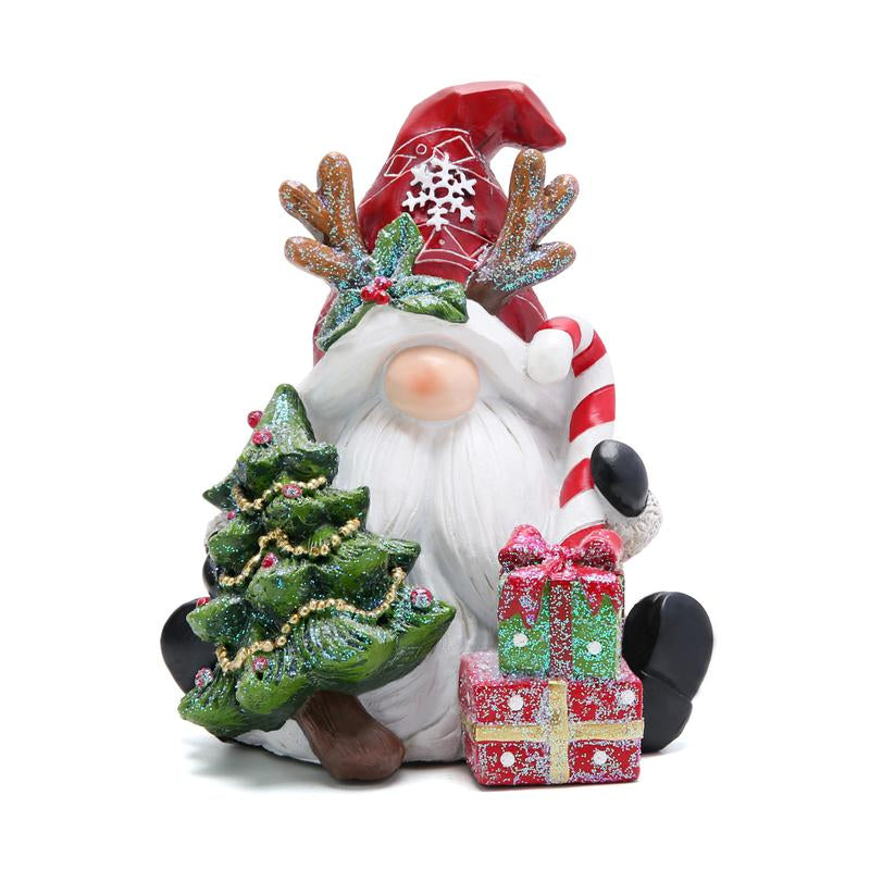 Hodao Christmas Decoration Set: Gingerbread Train, Santa Claus, Gnome Figurines, Christmas Gifts, Suitable for Families to Use as Party Decorations and Christmas Ornament Decor Tree Flocked Green