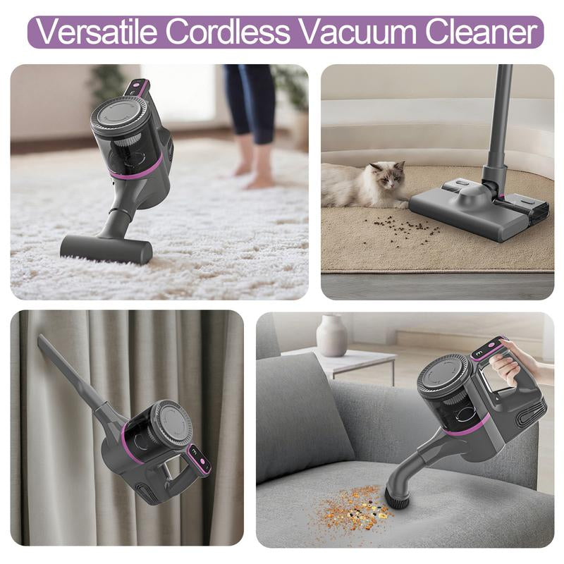 Cordless Vacuum Cleaner, Lightweight Stick Canister Vac, Powerful 18000Pa Suction with LED Display, 6-In-1 Lightweight Handheld Vacuum for Home, Vacuuming & Mopping, Removing Mites, Fast Charging for Pet Hair, Carpet, Hard Floor & Car Interior