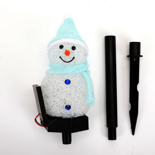 Solar Snowman Pathway Lights, 7-Color Changing, Waterproof, Wire-Free for Yard, Garden, Home, Christmas Halloween Party Decorations