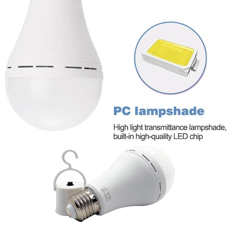 4/8/12PCS LED Daily Use Emergency Light Bulb Rechargeable Light Bulb 2000Mah Backup Battery, Long Life - for Outdoor Camping, Home & Office Use - Perfect Gift for Hikers & Emergency Preparedness
