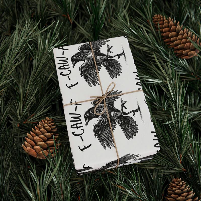 F-Caw-F Chicken Wrapping Paper Gift Wrap with Clear Message for Bold Statements and Versatile Gifting Needs