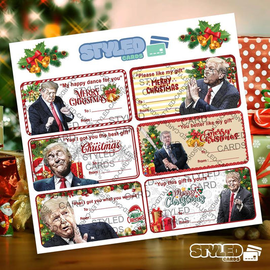 Funny Trump Christmas Tags - Collectible Decoration for Holiday Seasons Ornaments Gifts