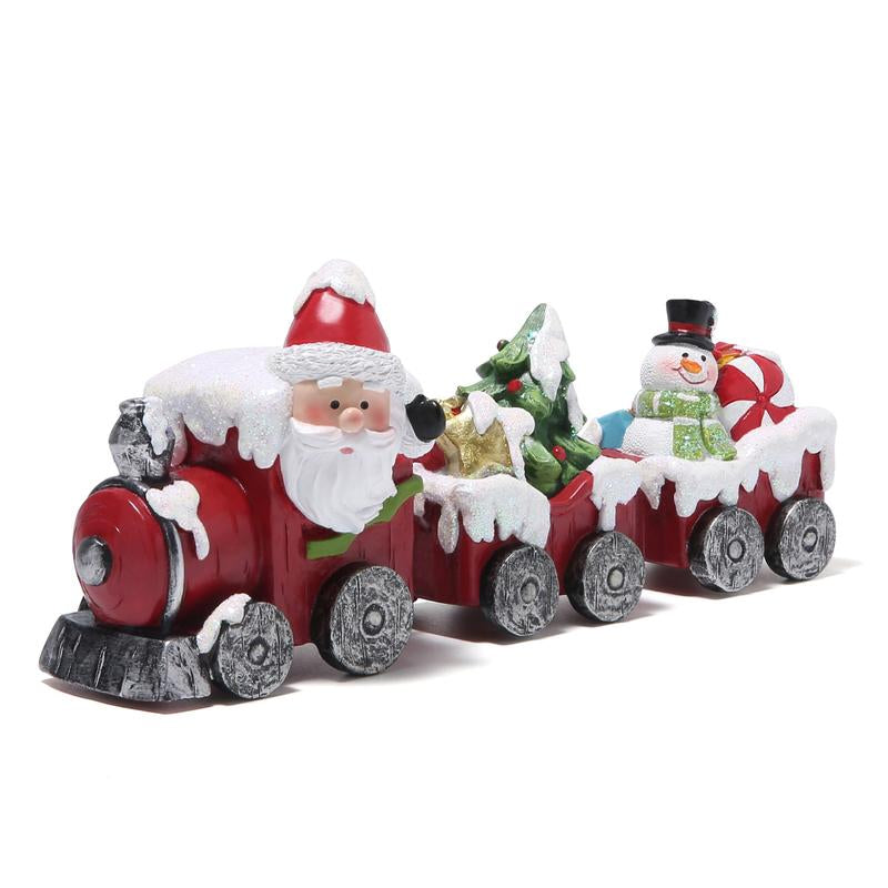 Hodao Christmas Decoration Set: Gingerbread Train, Santa Claus, Gnome Figurines, Christmas Gifts, Suitable for Families to Use as Party Decorations and Christmas Ornament Decor Tree Flocked Green