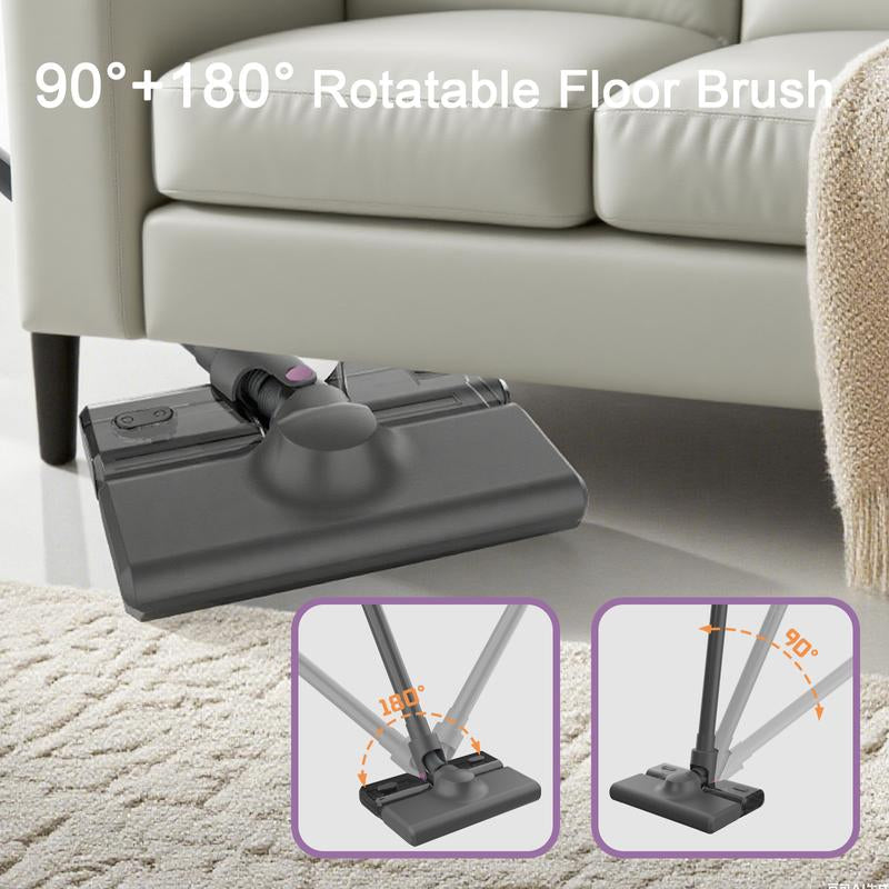 Cordless Vacuum Cleaner, Lightweight Stick Canister Vac, Powerful 18000Pa Suction with LED Display, 6-In-1 Lightweight Handheld Vacuum for Home, Vacuuming & Mopping, Removing Mites, Fast Charging for Pet Hair, Carpet, Hard Floor & Car Interior