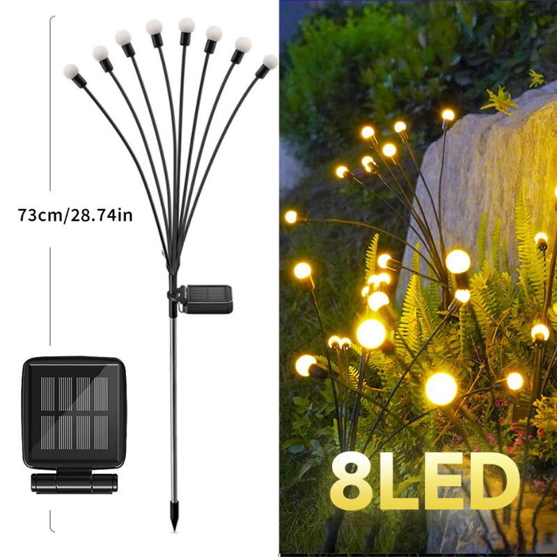 Solar Garden Lights, 2Pcs-16 LED Firefly Solar Lights for Outside, Waterproof Swaying Solar Powered Yard Lights for Patio Garden Decor Pathway (Warm White)